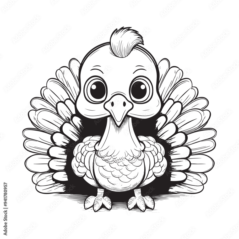Fototapeta premium happy thanksging turkey vector elements 