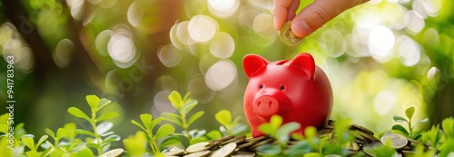Piggy Bank Savings in Nature