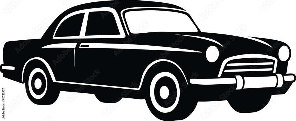 classic car silhouette vector on white background classic car silhouette vector on white background