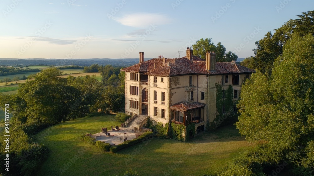 Historic European mansion with a spacious copy floor, nestled in the countryside with sweeping views. Historic European mansion with a spacious copy floor, nestled in the countryside with sweeping views.