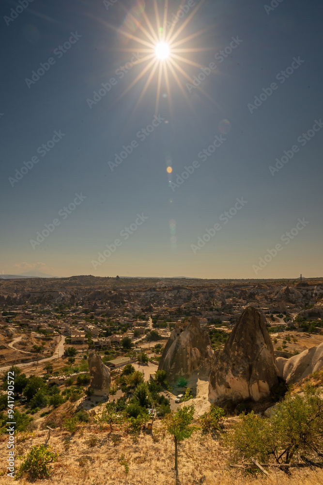 Majestic Landscape of Cappadocia with Sunlit Rock Formations