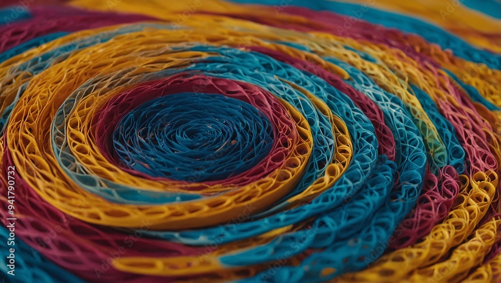 Abstract colorful wavy design with scattered circles Abstract colorful wavy design with scattered circles