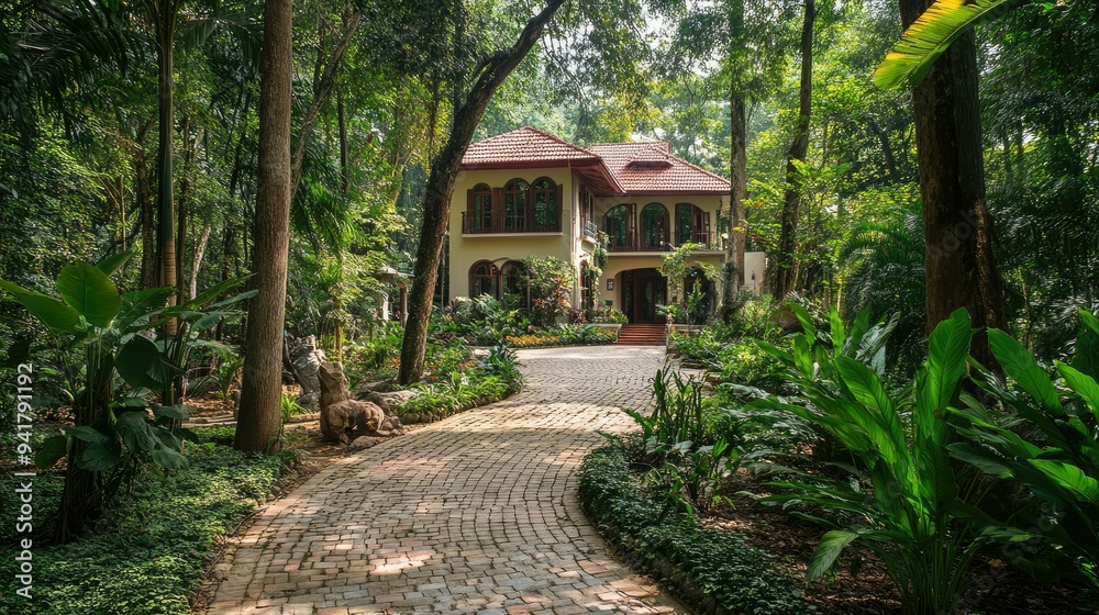 Secluded European mansion with a serene copy floor, surrounded by lush forests and peaceful gardens. Secluded European mansion with a serene copy floor, surrounded by lush forests and peaceful gardens.