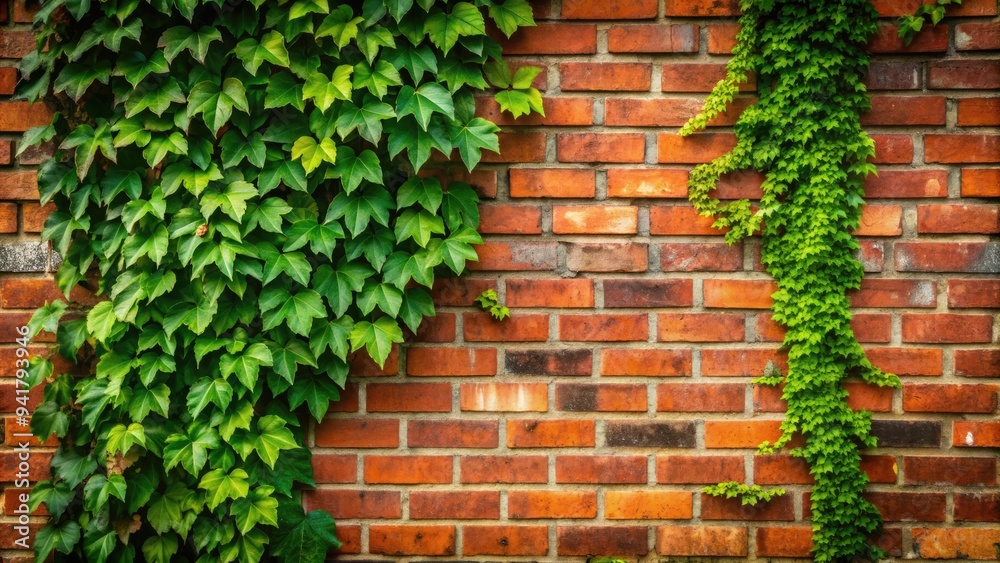 Leafy Embrace: Ivy gently wrapping around a brick wall, creating a warm and inviting ambiance. Leafy Embrace: Ivy gently wrapping around a brick wall, creating a warm and inviting ambiance.