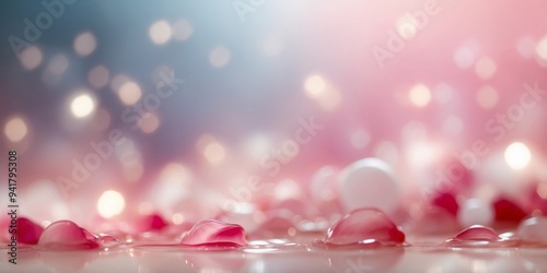 Soft, flowing abstract design with pink and white hues. photo