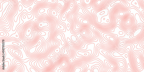 Abstract topographic contours map background. Topographic map and landscape terrain texture grid. Modern design with White background with topographic wavy pattern design. orange-white background.	