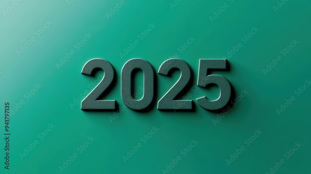 Green backdrop with bold 2025 design for New Year celebrations. Green backdrop with bold 2025 design for New Year celebrations.