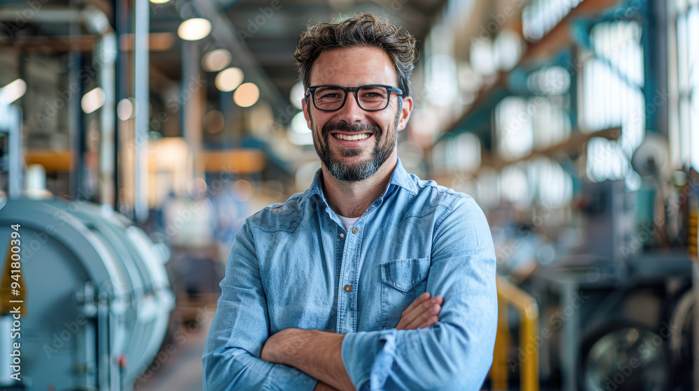 A man in a blue shirt is smiling and posing for a picture A man in a blue shirt is smiling and posing for a picture