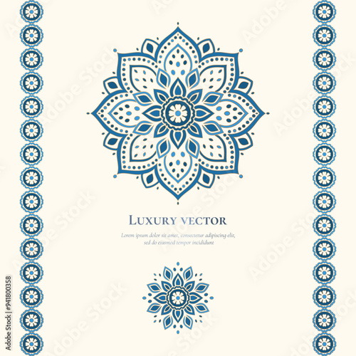 Luxury pattern on a white background. Vector mandala template. Golden design elements. Traditional Turkish, Indian motifs. Great for fabric and textile, wallpaper, packaging or any desired idea.
