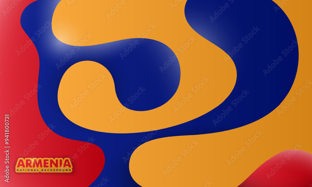 Fluid background in orange blue and red design. Armenia independence day template Fluid background in orange blue and red design. Armenia independence day template