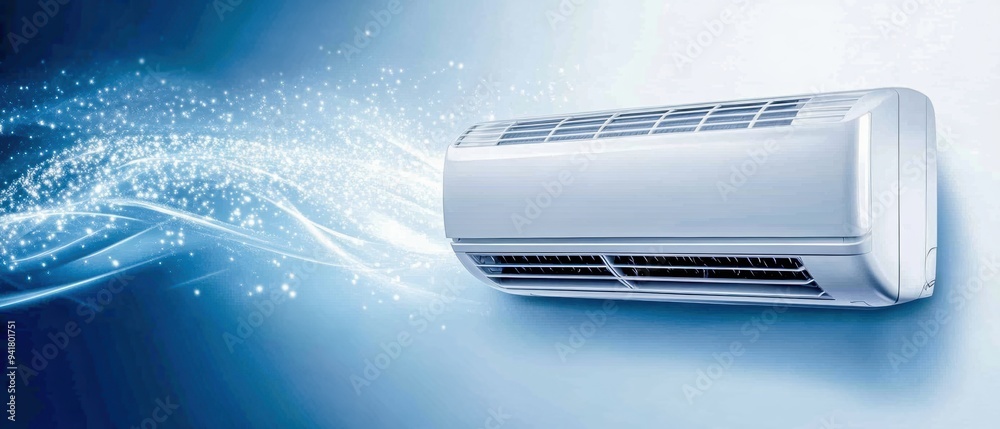 Modern air conditioning unit delivering cool air, enhancing comfort in indoor environments with a sleek design and efficient operation. Modern air conditioning unit delivering cool air, enhancing comfort in indoor environments with a sleek design and efficient operation.