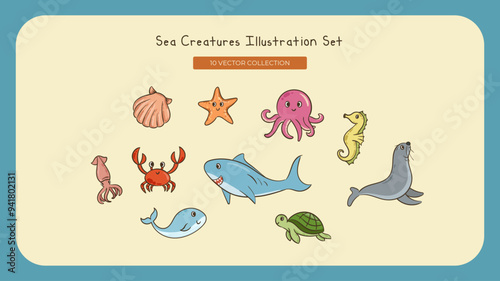 Sea Creatures Illustration