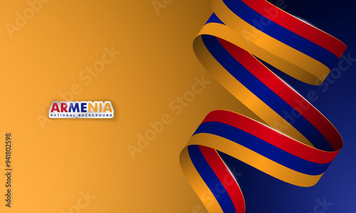 Armenia background with waving armenian flag design