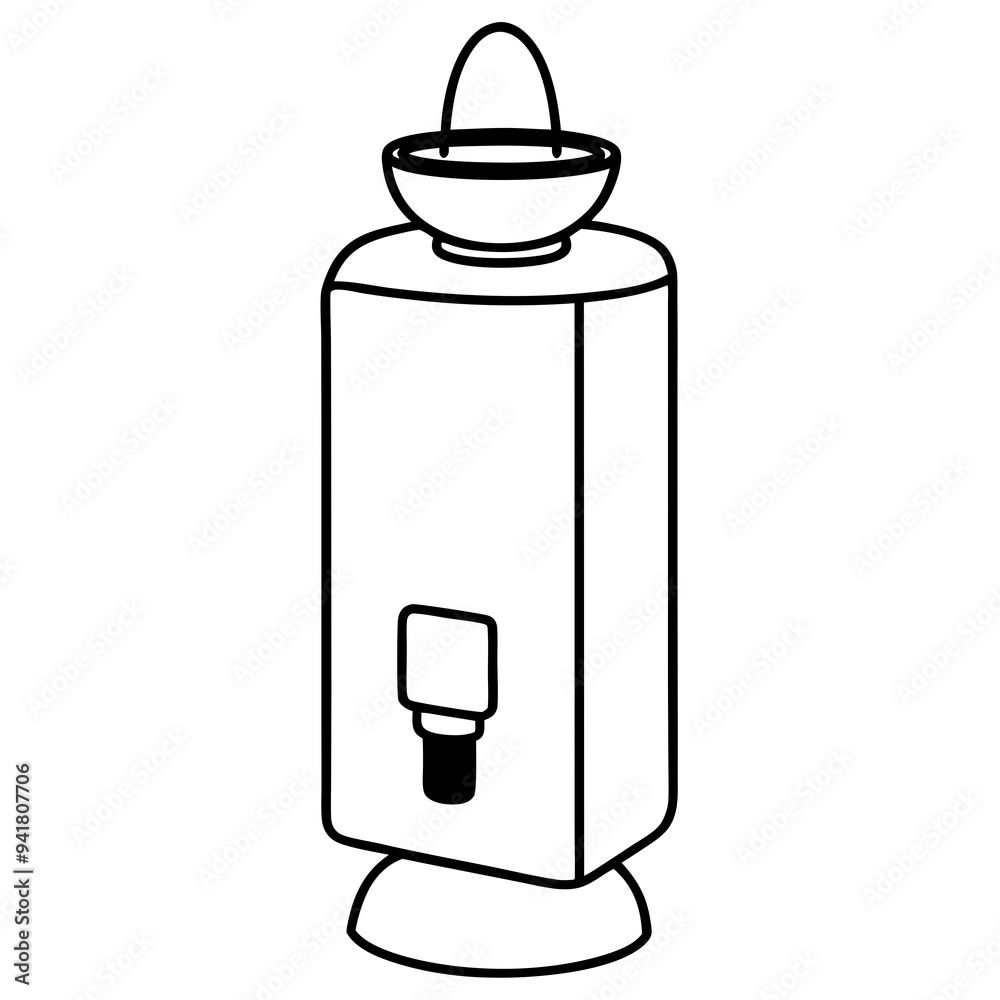 Electric Water Dispenser Vector Silhouette Electric Water Dispenser Vector Silhouette