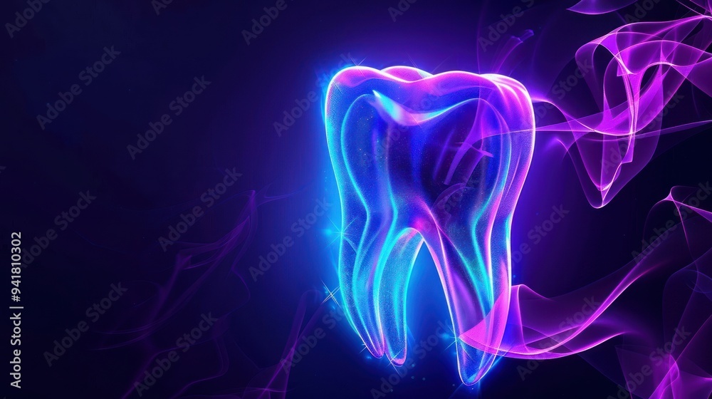 Glowing Tooth in Abstract Smoke Glowing Tooth in Abstract Smoke