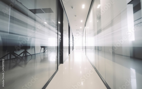 Photo blur background of modern office interior design contemporary workspace for creative business