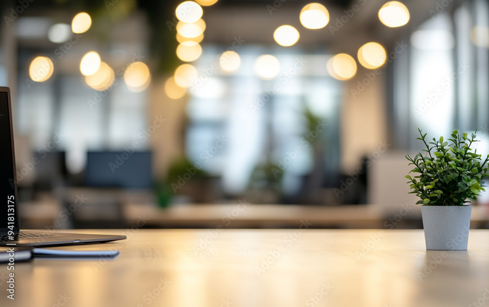 Photo blur background of modern office interior design contemporary workspace for creative business Photo blur background of modern office interior design contemporary workspace for creative business