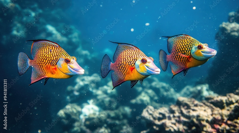 Fototapeta premium Colorful Fish Swimming in the Ocean