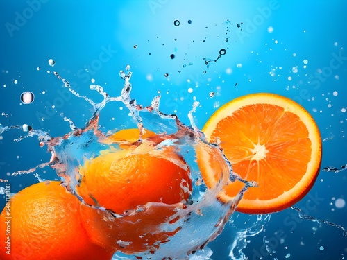 orange and water splash