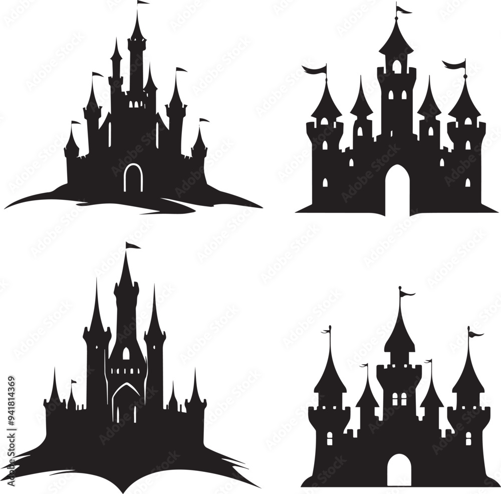 Minimal Castle illustration Silhouette
