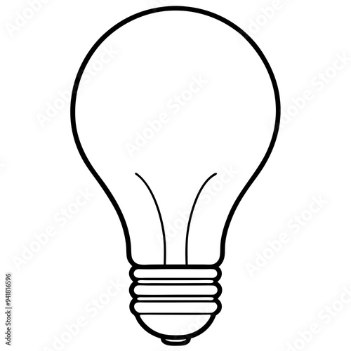 Bulb line art Vector on White