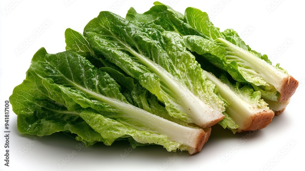 Lettuce sits atop white table, beside toasted bread Lettuce sits atop white table, beside toasted bread