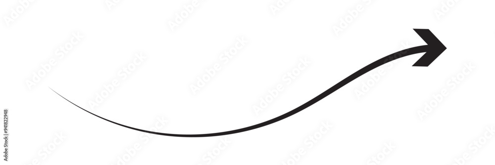 long curve arrow vector icon illustration long curve arrow vector icon illustration