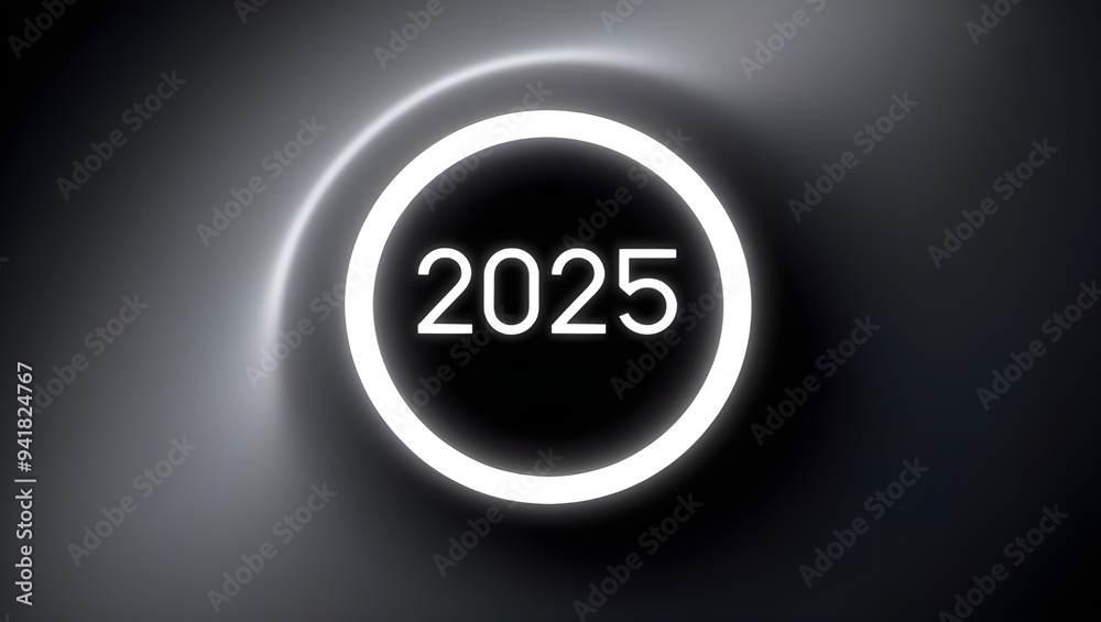 High-definition bokeh effect photography of a stylized, glowing white Minimalist 2025 logo, surrounded by a subtle, radiant halo effect that subtly fades into the darkness, set against a pitch-black High-definition bokeh effect photography of a stylized, glowing white Minimalist 2025 logo, surrounded by a subtle, radiant halo effect that subtly fades into the darkness, set against a pitch-black