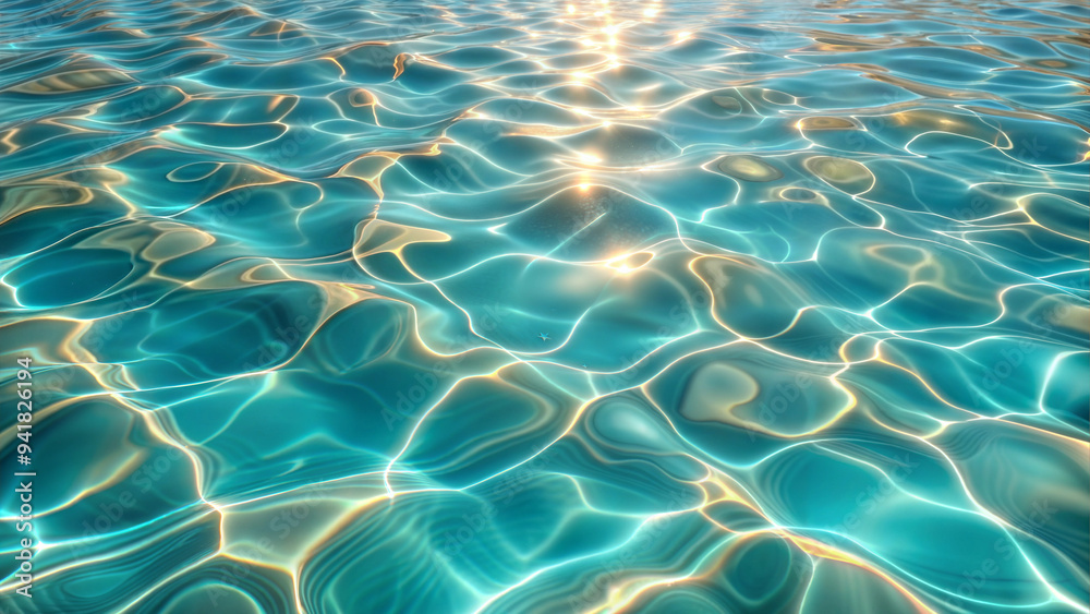 Water Surface with Sun Glare on a Sunny Beach Day Water Surface with Sun Glare on a Sunny Beach Day