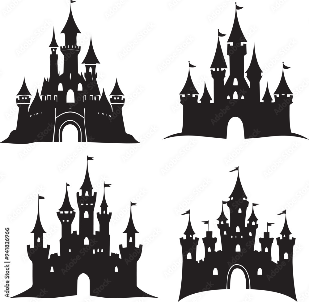 Obraz premium Minimal Castle illustration Silhouette