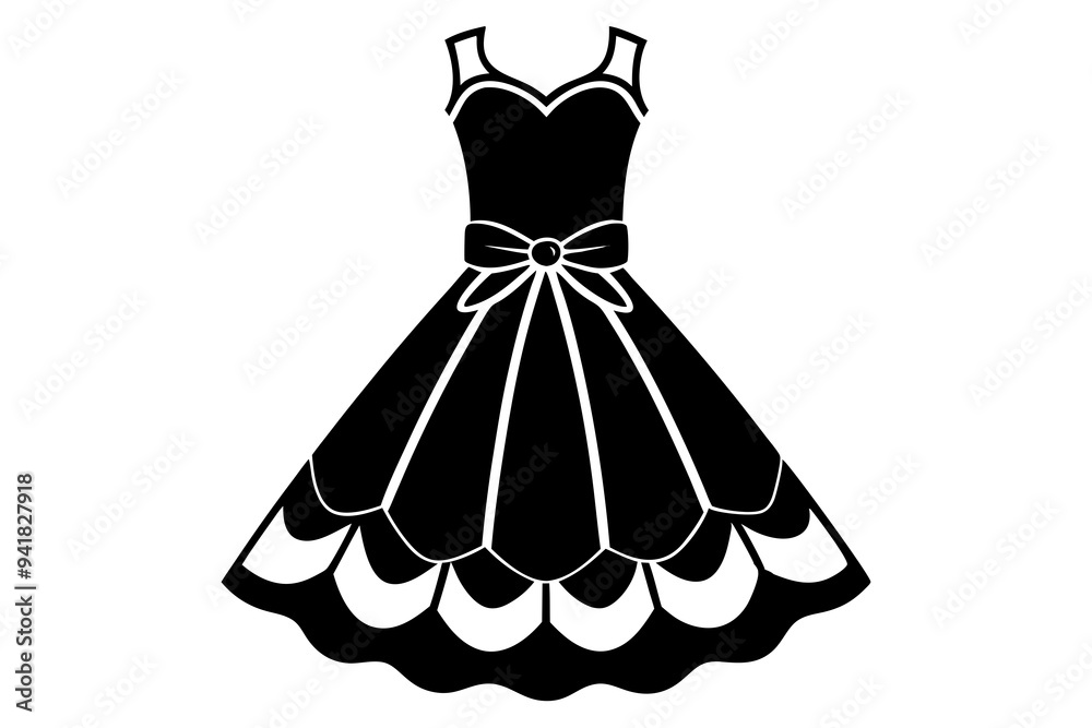 Obraz premium A flounce dress on a white background