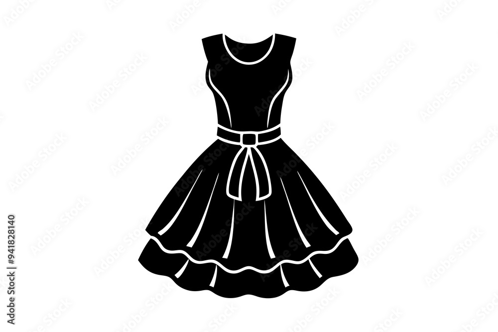 A flounce dress on a white background A flounce dress on a white background