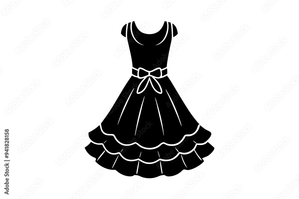 Obraz premium A flounce dress on a white background