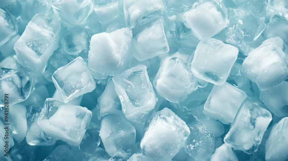 Obraz premium cold ice cubes shot from above