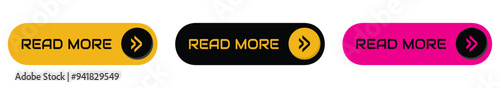 Read more icon buttons. Read more button for website design. Call for action buttons. Modern colorful buttons collection. Vector illustration.