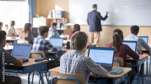 a classroom with students and a whiteboard with the words quot class quot on it