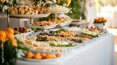 Wedding Reception Buffet Food on the table