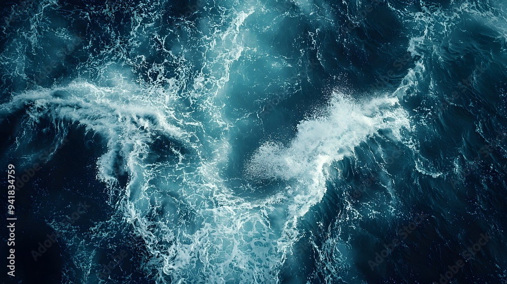 Vibrant blue ocean waves creating a dynamic, energetic pattern. Vibrant blue ocean waves creating a dynamic, energetic pattern.