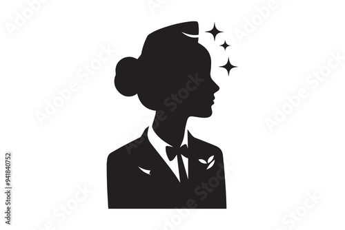 air hostess woman  silhouette