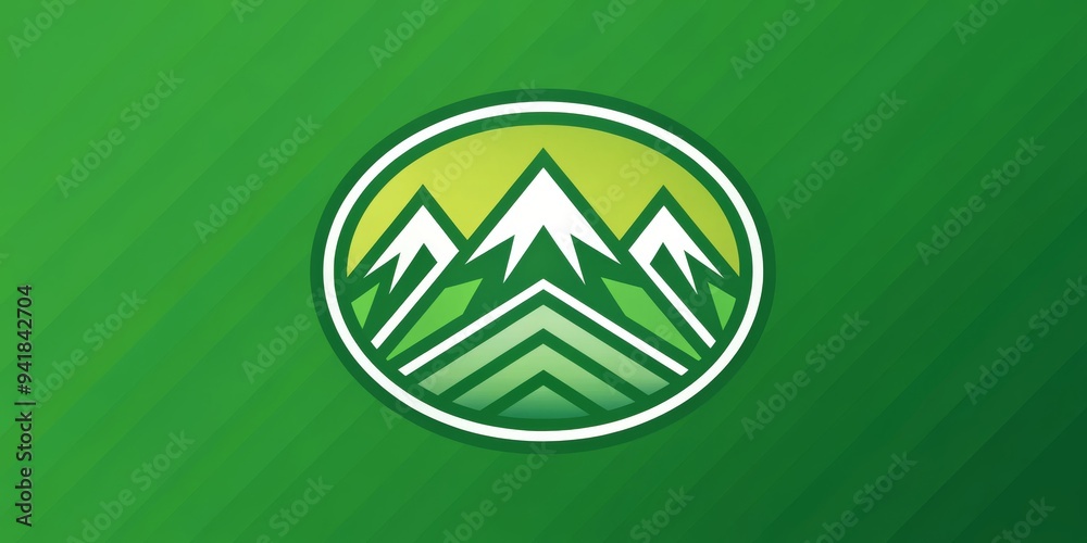 Green Mountains in a Circle, Green, Mountain, Nature, Logo Green Mountains in a Circle, Green, Mountain, Nature, Logo
