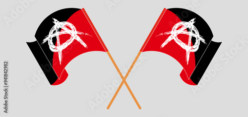 Crossed and waving flags of Anarchy