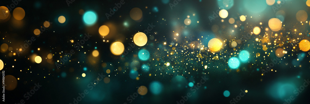 Golden & Teal Bokeh. Golden & Teal Bokeh.