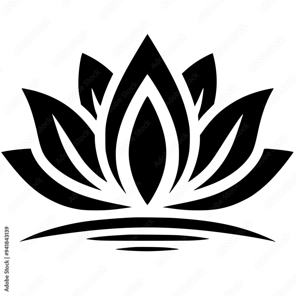 Lotus flower symbol silhouette Lotus flower symbol silhouette