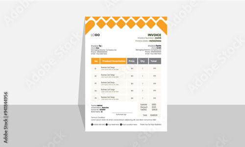 Corporate business invoice design template

