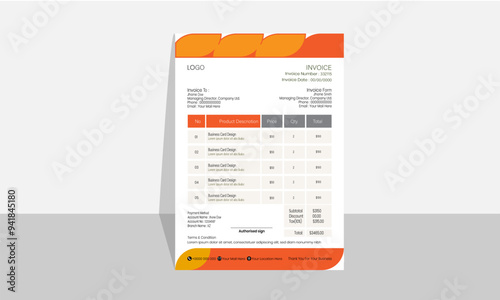 Corporate business invoice design template

