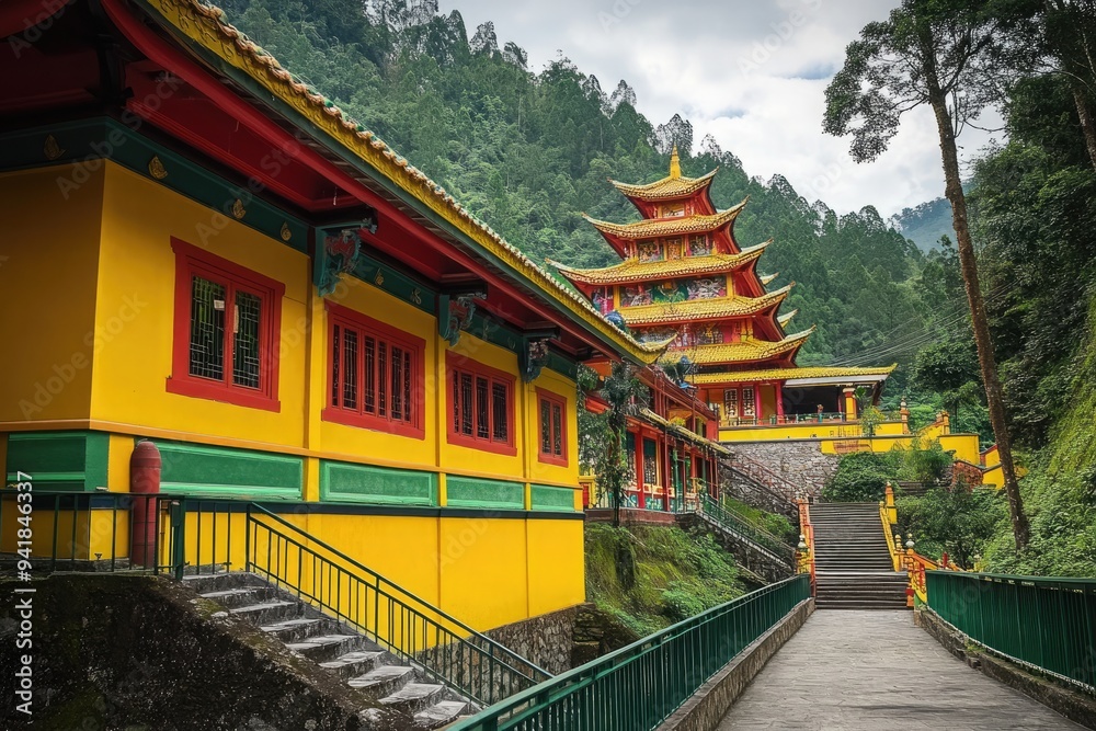 A Chinese-style temple in the mountainous area of Cagstaparak A Chinese-style temple in the mountainous area of Cagstaparak