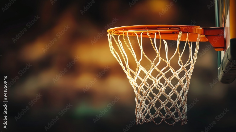 Close-up of a basketball hoop revealing its net and backboard, symbolizing sports passion and competitive spirit. Close-up of a basketball hoop revealing its net and backboard, symbolizing sports passion and competitive spirit.