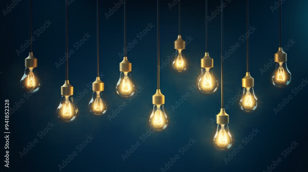 Set edison retro lamp on loft blue concrete background. Concept idea. Neural network ai generated art Set edison retro lamp on loft blue concrete background. Concept idea. Neural network ai generated art