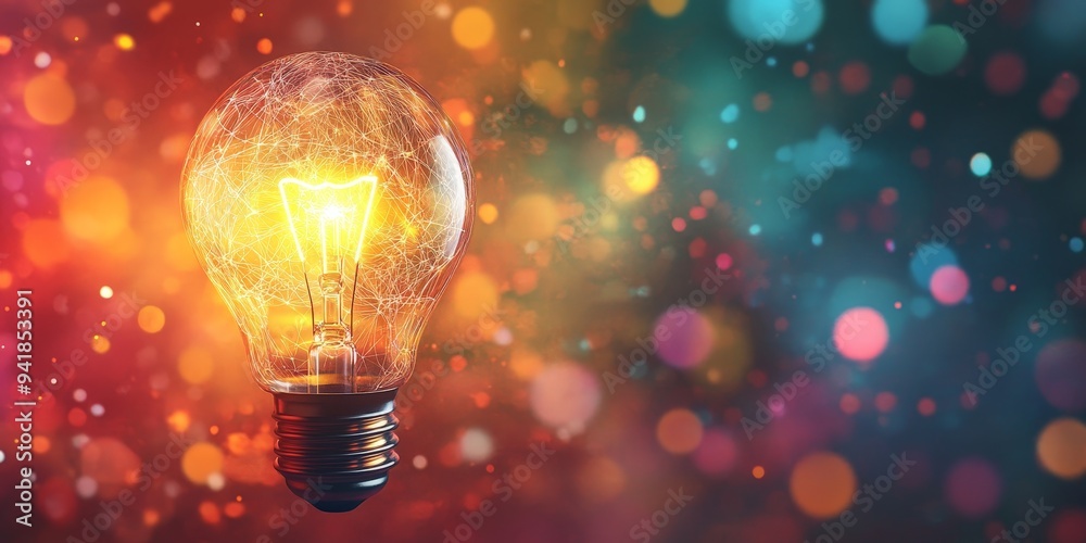 Explosive Light Bulb Representing Creative Breakthrough Explosive Light Bulb Representing Creative Breakthrough