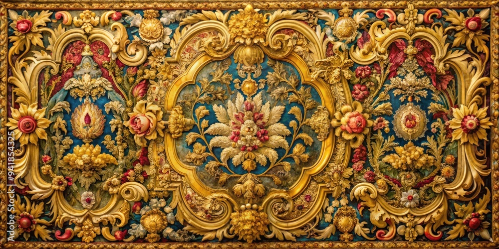 Opulent Tapestry: Baroque, Gold, Velvet, Rich, Intricate Opulent Tapestry: Baroque, Gold, Velvet, Rich, Intricate
